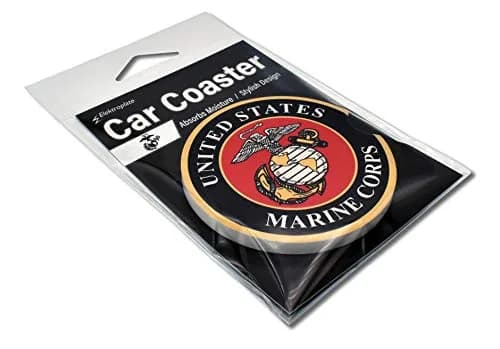 Elektroplate US Marine Corps Insignia Automotive Ceramic Coasters Set of 2 | Officially Licensed, Absorbent, Universal Fit thumbnail 6