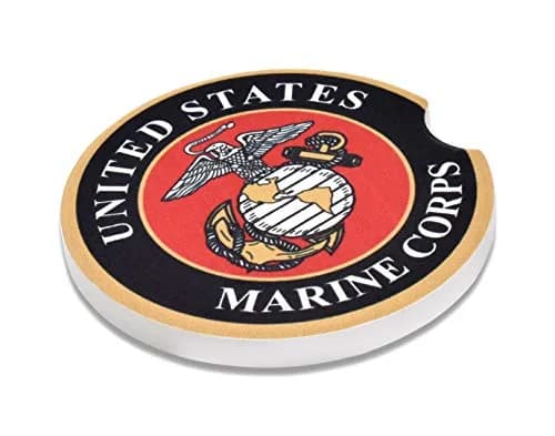 Elektroplate US Marine Corps Insignia Automotive Ceramic Coasters Set of 2 | Officially Licensed, Absorbent, Universal Fit thumbnail 3