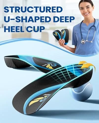 QBK 3/4 High Arch Support Insoles | Relief for Plantar Fasciitis & Flat Feet, Men & Women thumbnail 4