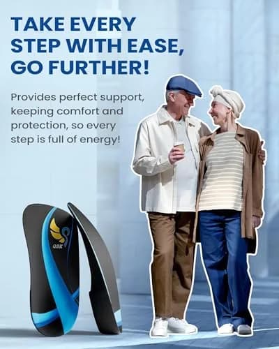 QBK 3/4 High Arch Support Insoles | Relief for Plantar Fasciitis & Flat Feet, Men & Women thumbnail 6