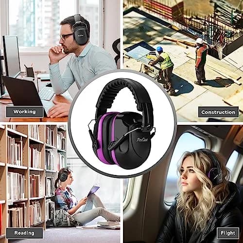 ProCase Hearing Protection Earmuffs NRR 28dB, Noise Cancelling Headphones | Adjustable Purple Earmuffs for Adults & Teens thumbnail 6