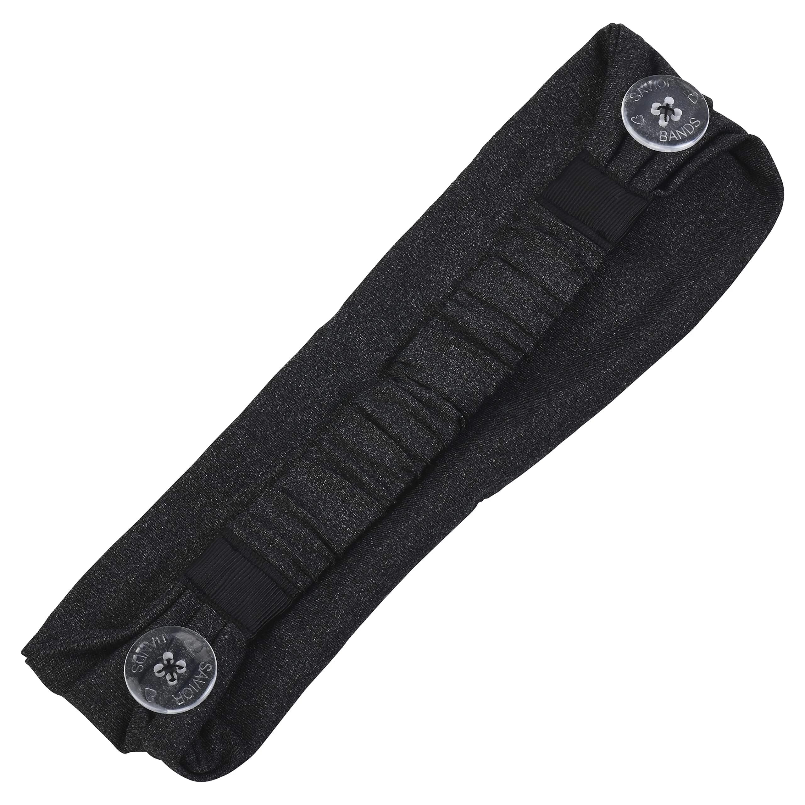 Three Little Tots Savior Band Headband with Buttons for Mask | Dark Gray, 1 Count - view 3