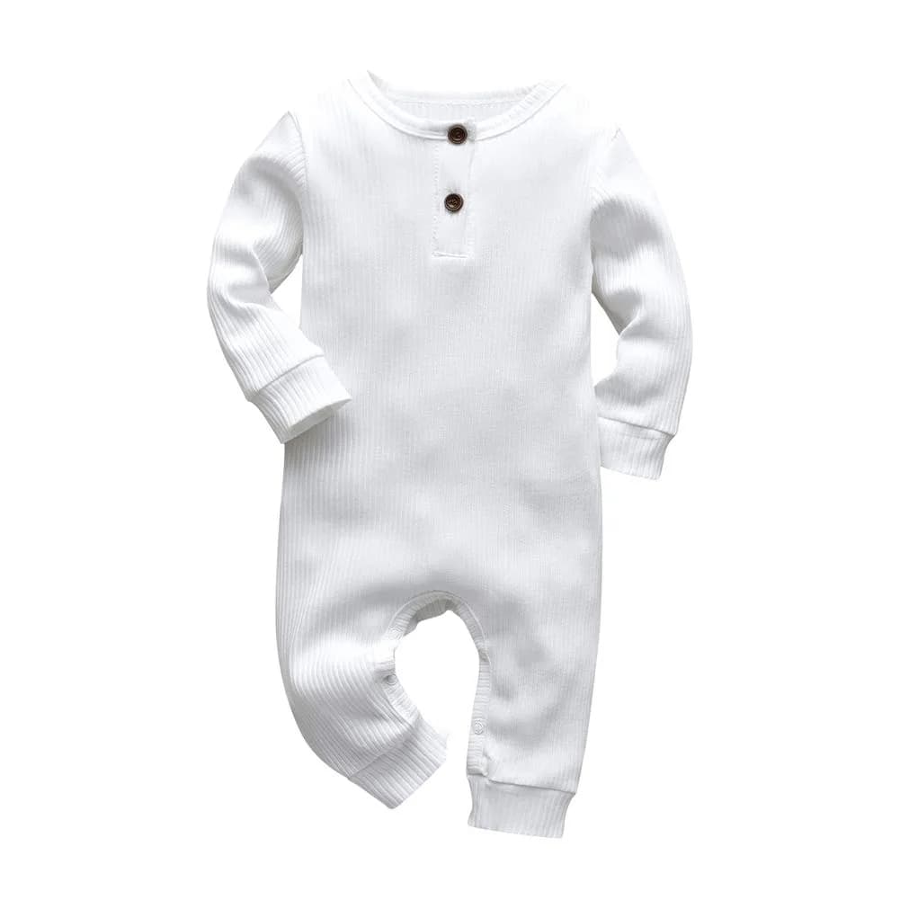 Eghunooy Baby Boy Girl Solid Color One Piece Romper Jumpsuit Outfits Clothes (12-18 Months) Yellow | Breathable Cotton — White / 0-3 Months