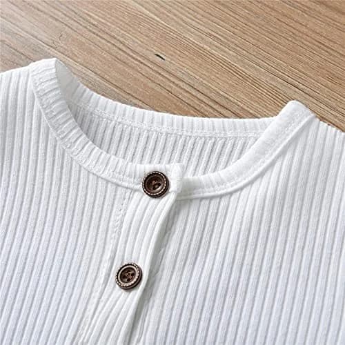 Eghunooy Baby Boy Girl Solid Color One Piece Romper Jumpsuit Outfits Clothes (0-3 Months) White | Breathable Cotton, Comfortable Fit thumbnail 3