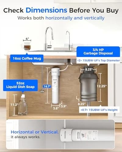 Waterdrop 15UBW-UF Ultra Filtration Under Sink Water Filter System 19000 Gallons | Reduces Lead, Chlorine, Bad Taste & Odor thumbnail 5