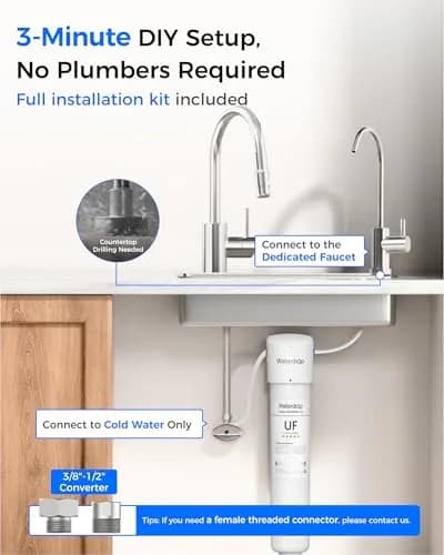 Waterdrop 15UBW-UF Ultra Filtration Under Sink Water Filter System 19000 Gallons | Reduces Lead, Chlorine, Bad Taste & Odor thumbnail 7