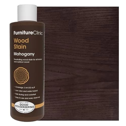 Furniture Clinic Wood Stain, Water-Based & Fast Drying, Mahogany | Non-Toxic Indoor & Outdoor Finish (102 words) thumbnail 1