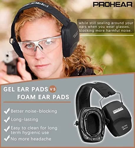 PROHEAR 016-GEP02 Shooting Earmuffs NRR 26dB Gel Cushions | 205g (0.46 lb) Passive Noise Reduction thumbnail 3