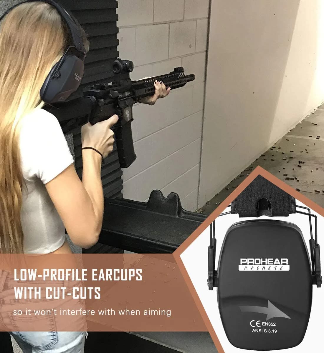 PROHEAR 016-GEP02 Shooting Earmuffs NRR 26dB Gel Cushions | 205g (0.46 lb) Passive Noise Reduction - view 4