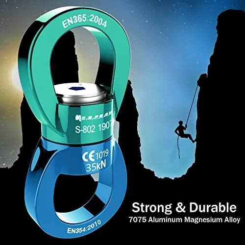 PROND 35kN Swing Swivel Rotational Device 85mm (3.35in) | Heavy Duty Rope Swivel for Aerial Dance, Hammock, Tree Swings thumbnail 5