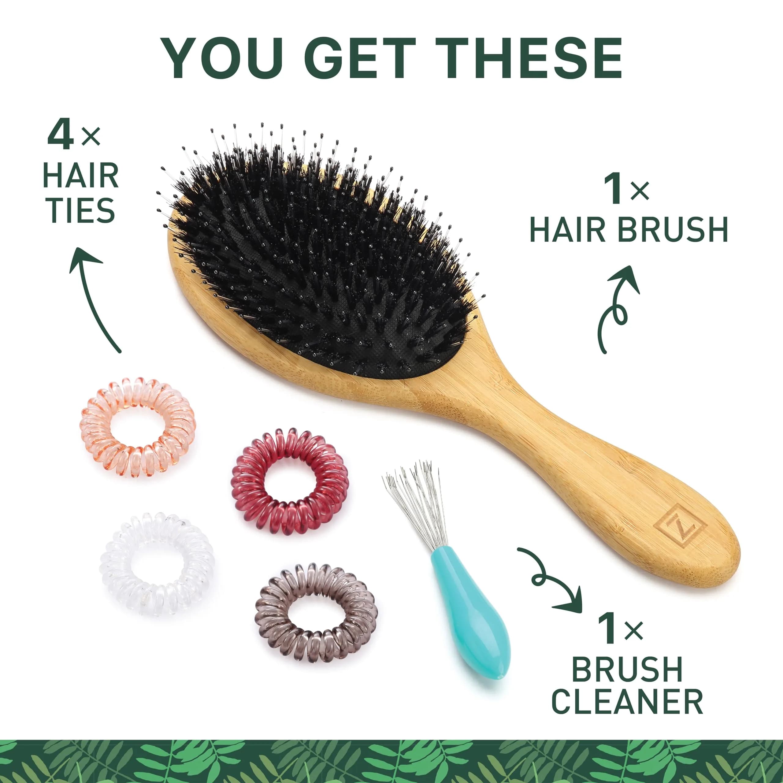 Zollo Natural Boar Bristle Hair Brush Oval | Detangles, Smooths Frizz, Restores Moisture - view 6