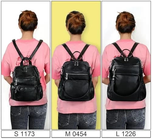 UTO Women Backpack Purse Oil Wax PU Leather Travel Shoulder Bag Brown B | Fits up to 14" Laptop thumbnail 3