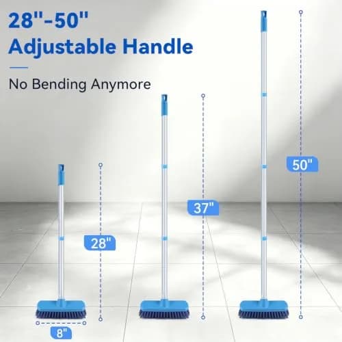 YONILL Long Handle Deck Scrub Brush with Extendable Pole | 127cm (50") Adjustable for Indoor & Outdoor Cleaning thumbnail 4