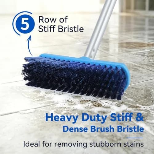 YONILL Long Handle Deck Scrub Brush with Extendable Pole | 127cm (50") Adjustable for Indoor & Outdoor Cleaning thumbnail 2