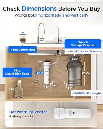 Waterdrop 10UBW-UF Ultra Filtration Under Sink Water Filter System 11000 Gallons | Reduces Lead Chlorine Taste Odor thumbnail 5