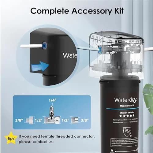 Waterdrop 10UB-B Under Sink Water Filter System with Black Faucet, 11000 Gallons (41635 Liters) | NSF/ANSI Certified for Lead & Chlorine Reduction thumbnail 5