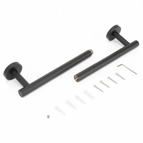 NearMoon Matte Black Stainless Steel Towel Bar | 50.8cm (20 Inch) Wall Mounted Holder thumbnail 7