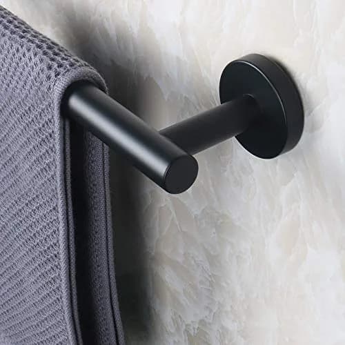 NearMoon Matte Black Stainless Steel Towel Bar | 50.8cm (20 Inch) Wall Mounted Holder thumbnail 8