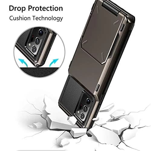 Vofolen for Galaxy Note 20 Ultra Case 5G Wallet with Card Holder Gun Metal | Dual Layer Protection & Card Storage thumbnail 5