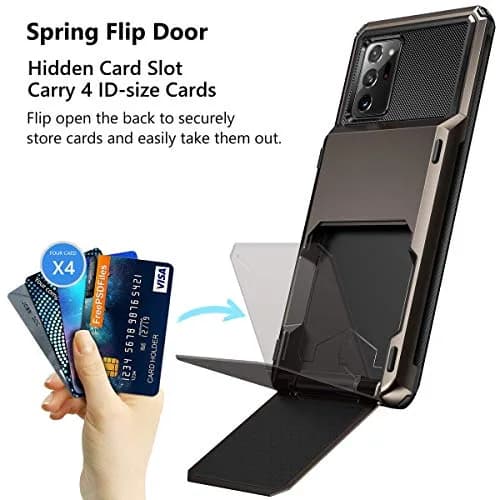 Vofolen for Galaxy Note 20 Ultra Case 5G Wallet with Card Holder Gun Metal | Dual Layer Protection & Card Storage thumbnail 2