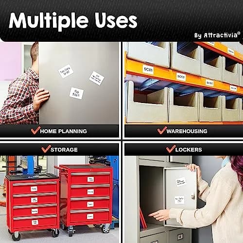 Attractivia Dry Erase Magnetic Labels 2.8 x 1.8 in | Reusable Whiteboard Labels for Office, Home & School thumbnail 4