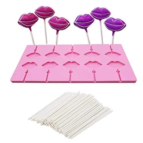 MoldFun Food Preparation Mold 10 Cavities Red Lips | Food-Grade Silicone, Easy Release thumbnail 1