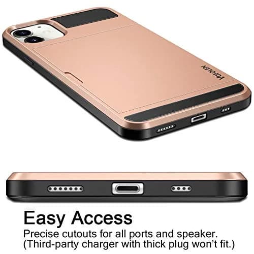 Vofolen Rose Gold Wallet Case for iPhone 12 Mini (5.4 inch) | Holds 2 Cards, Slim Hybrid Design thumbnail 5