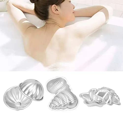 Dioche Bath Bomb Mold Set 3 Shapes | Aluminium Alloy Durable & Hygienic (Sea Star, Conch, Petal) | 2 pcs thumbnail 3