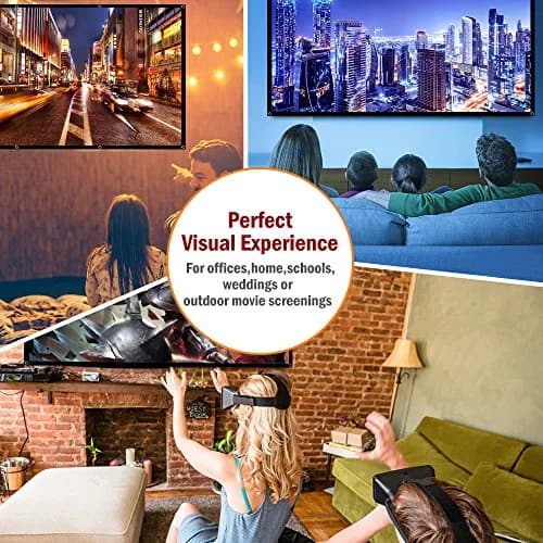 Jscreen 60 inch Projector Screen 16:9 HD Foldable Anti-Crease Portable Projection Movies Screen for Home Theater Outdoor Indoor Support Double Sided Projection thumbnail 7