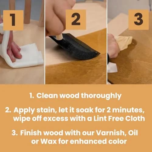 Furniture Clinic Walnut Wood Stain 250ml (8.5 Fl Oz) | Water Based, Fast Drying, Low Odor thumbnail 4