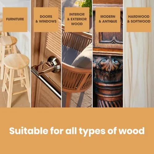 Furniture Clinic Walnut Wood Stain 250ml (8.5 Fl Oz) | Water Based, Fast Drying, Low Odor thumbnail 5