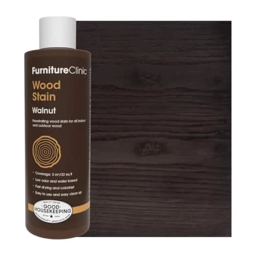 Furniture Clinic Walnut Wood Stain 250ml (8.5 Fl Oz) | Water Based, Fast Drying, Low Odor thumbnail 1