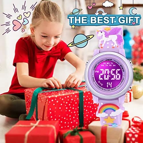 VAPCUFF Unicorn Purple Kids Watch for Girls Age 3-12 | Digital Time Teacher with LED Light & 30M Water Resistance thumbnail 6