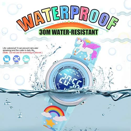 VAPCUFF Unicorn Watch for Girls 3-12 Years, Blue Silicone Strap | Digital LED Light-Up Toy Watch thumbnail 4