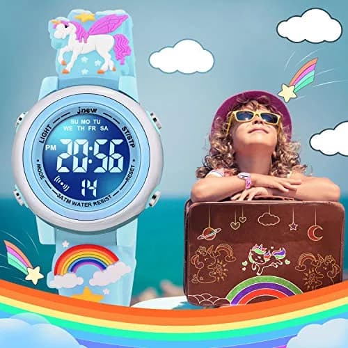 VAPCUFF Unicorn Watch for Girls 3-12 Years, Blue Silicone Strap | Digital LED Light-Up Toy Watch thumbnail 5