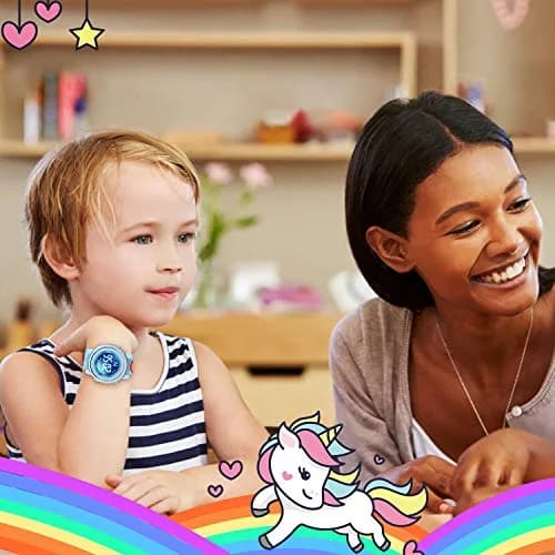 VAPCUFF Unicorn Watch for Girls 3-12 Years, Blue Silicone Strap | Digital LED Light-Up Toy Watch thumbnail 7