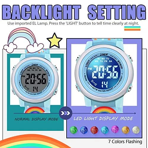 VAPCUFF Unicorn Watch for Girls 3-12 Years, Blue Silicone Strap | Digital LED Light-Up Toy Watch thumbnail 3