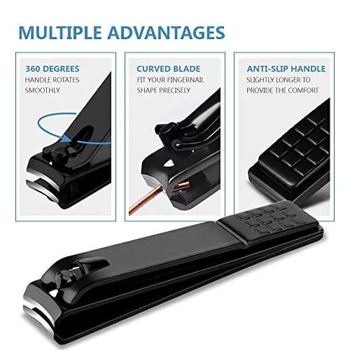 Adulahi Nail Clippers Set 3PCS | Stainless Steel, Curved Blades, Leather Case thumbnail 3