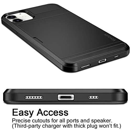 Vofolen Black Wallet Case for iPhone 12 Mini (5.4 Inch) | Hidden Card Holder & Shockproof Protection thumbnail 5