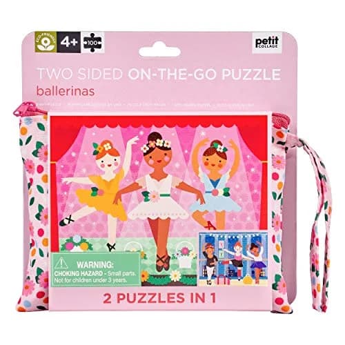 Petit Collage Jigsaw Puz 2 Sided Ballerina | Double-Sided 100-Piece Puzzle for Kids 4+ thumbnail 1