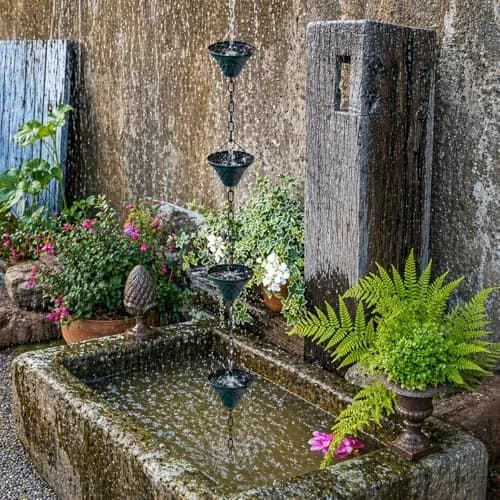LEPTALINA 8.5FT Bell Iron Rain Chain with Adapter, Blue | 2.56m (102.4in) Decorative Cascade thumbnail 4