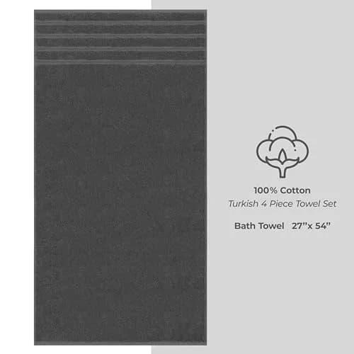 American Soft Linen 100% Cotton Turkish Towels 27"x54" | Luxury 4 PC Bath Towel Set thumbnail 4