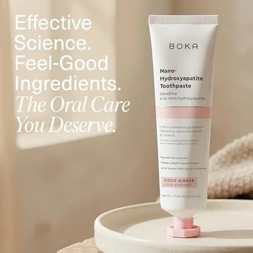 Boka Coco Ginger Toothpaste - Fluoride Free Nano Hydroxyapatite Toothpaste 118ml (4 Oz) | Enamel Care for Sensitive Teeth thumbnail 7
