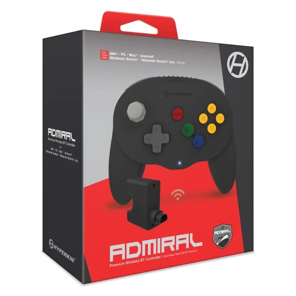 Hyperkin Admiral Wireless BT Controller for Nintendo 64 (Space Black) | Ergonomic, High-Performance Gaming