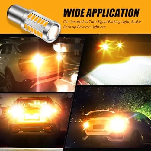 Auxbeam 1157 Amber Yellow LED Bulbs 2-Pack | 3500K Bright Amber, 4000 Lumens/Pair thumbnail 6