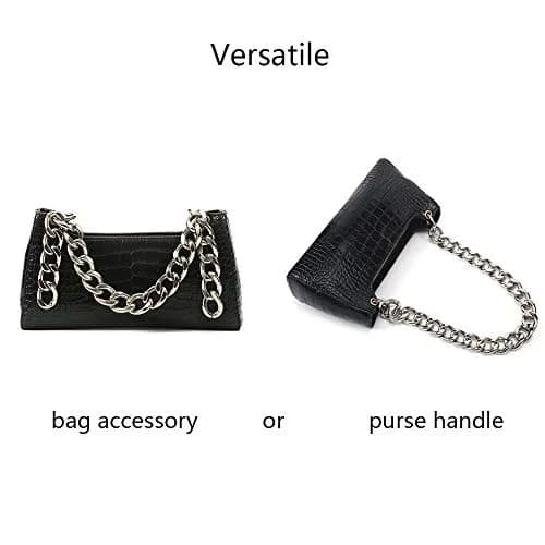 Xiazw Heavy Chunky Aluminum Metal Purse Handle Bag Chain Strap Replacement 55.88 cm (23 inches) | Punk Design with 2 Clasps thumbnail 6