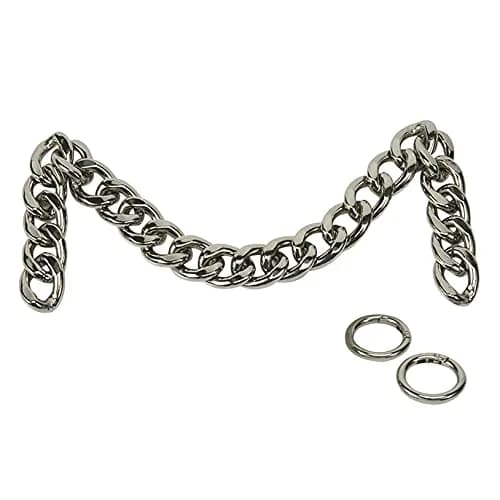 Xiazw Heavy Chunky Aluminum Metal Purse Handle Bag Chain Strap Replacement 55.88 cm (23 inches) | Punk Design with 2 Clasps thumbnail 1