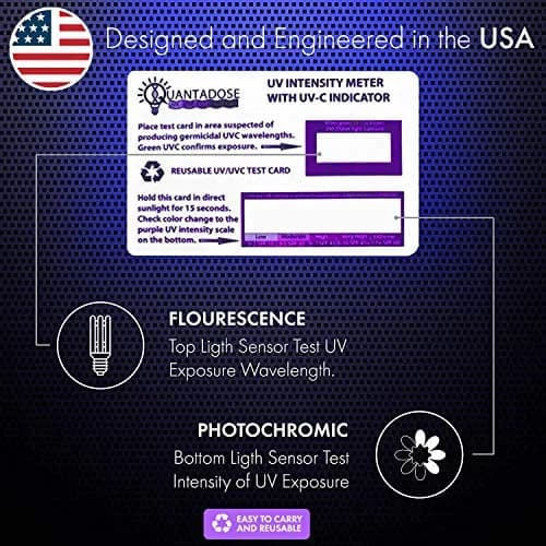 QuantaDose UVC Light Test Card with Wavelength Indicator & Photochromic UV Intensity Test | 1 Card thumbnail 5