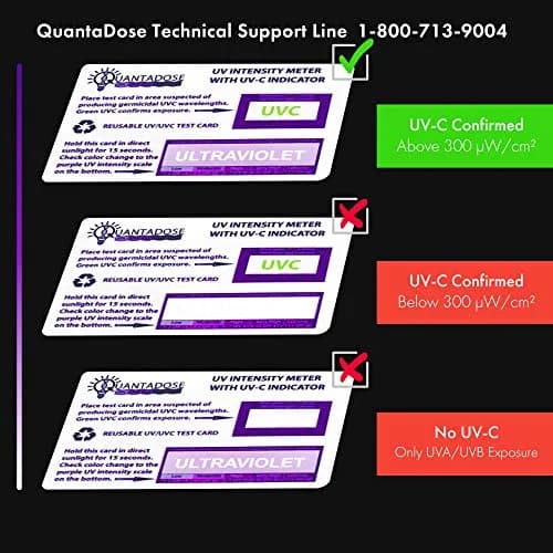 QuantaDose UVC Light Test Card with Wavelength Indicator & Photochromic UV Intensity Test | 1 Card thumbnail 2