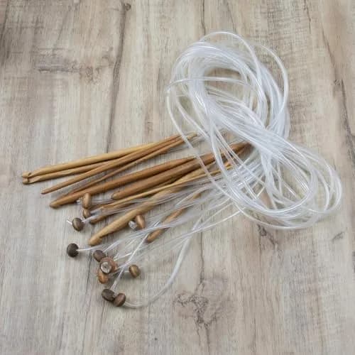 AUEAR Crochet Hook Set of 12 Sizes Bamboo & Plastic Cable | Knitting & Crochet Needles for Carpet Rug Weaving thumbnail 9
